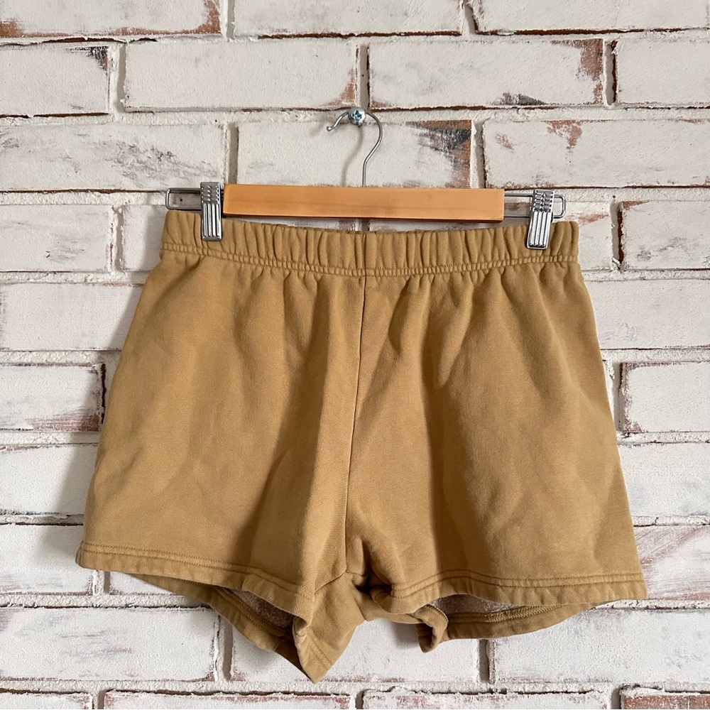 TNA cozy AF fleece shorts tan size small